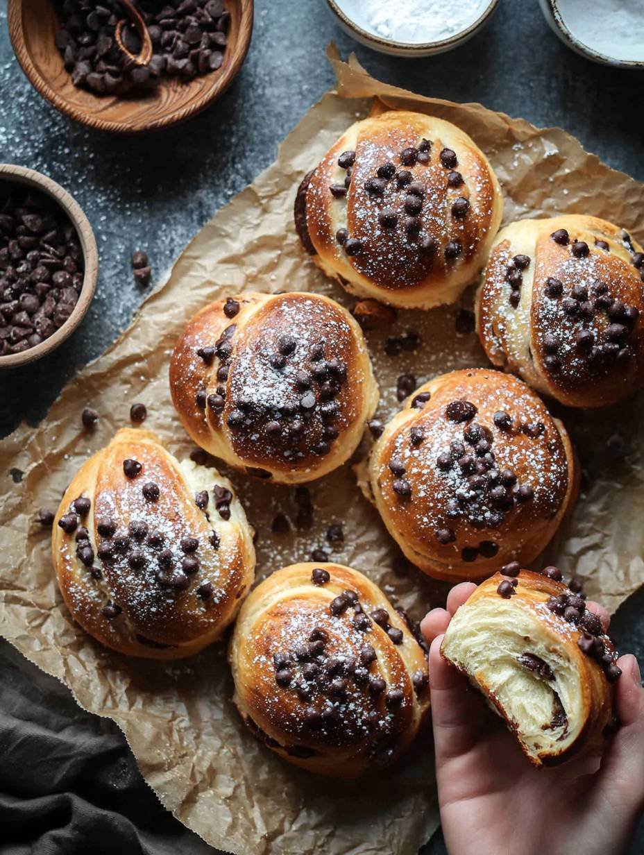 Fluffige Schokobrötchen mit extra Chips. image 2