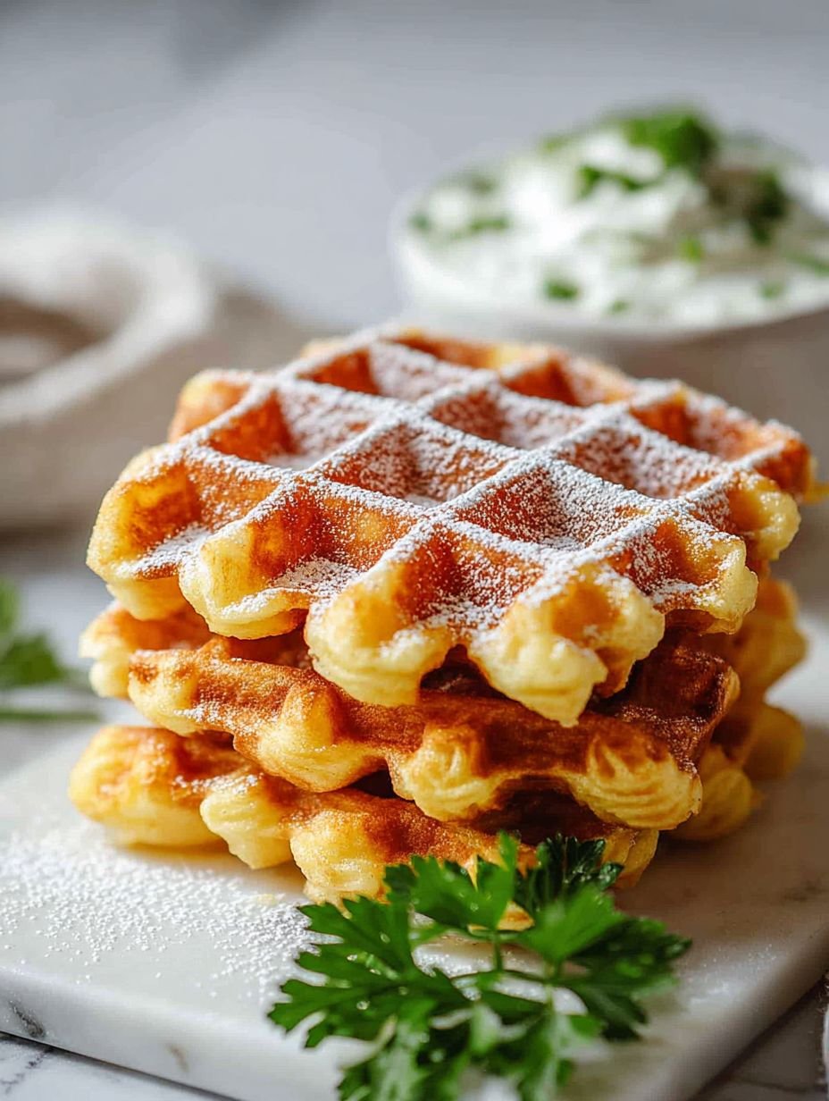 Knusprige herzhafte Waffeln mit Kräuterquark image 2