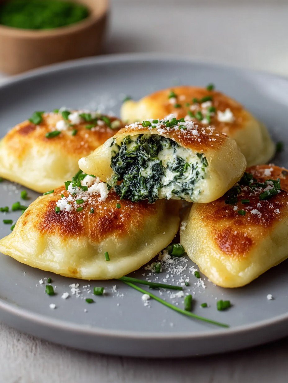 Knusprige vegetarische Kartoffeltaschen mit Spinat & Käse image 2