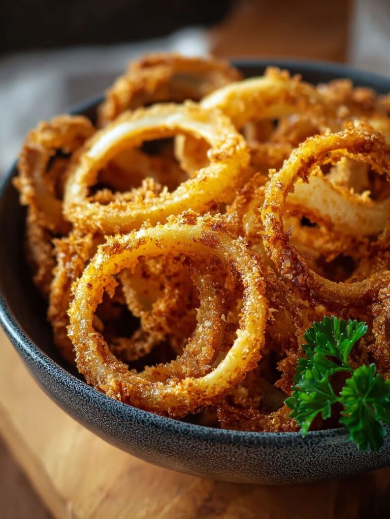Krosse Zwiebelringe: Der gesunde Snack aus dem Airfryer