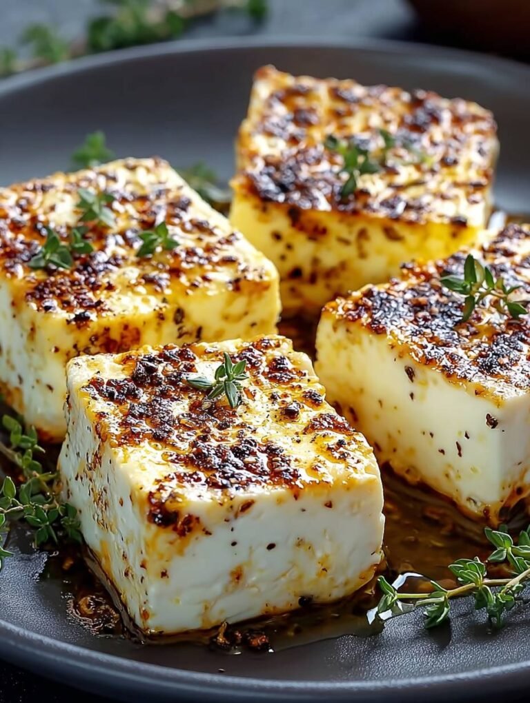 Perfekter Airfryer Feta – außen knusprig, innen cremig.
