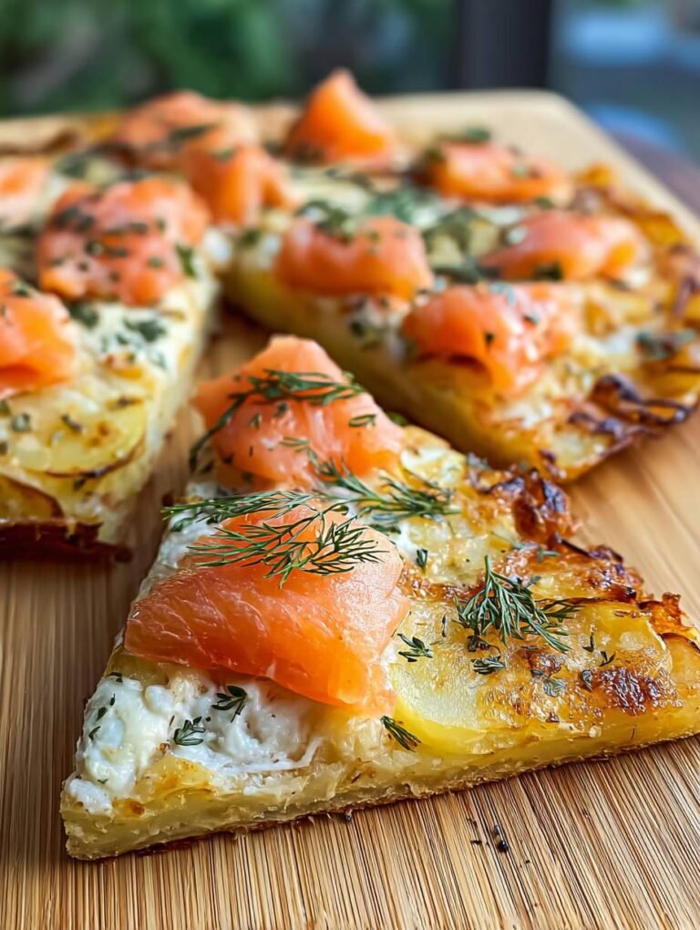 Pizza ohne Teig: Kartoffelboden mit Lachs
