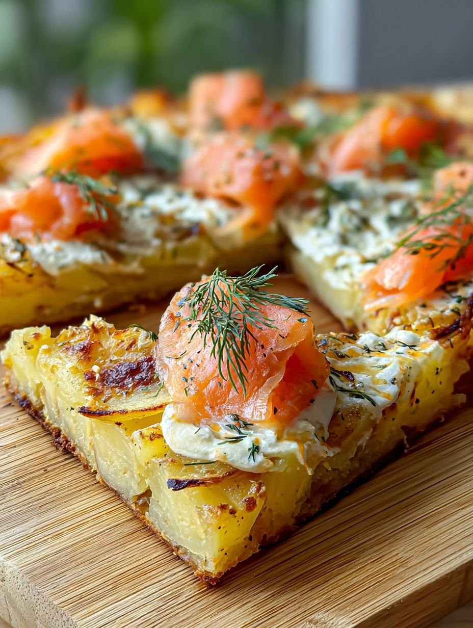 Pizza ohne Teig: Kartoffelboden mit Lachs image 2