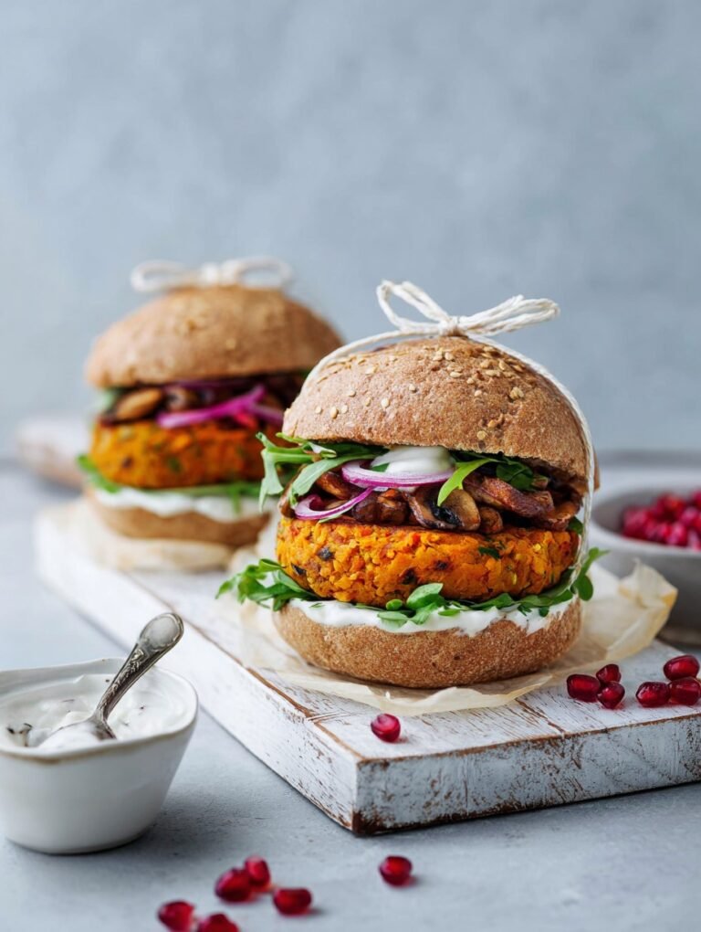 Saftige Kürbis-Burger für den Herbst | Rezept