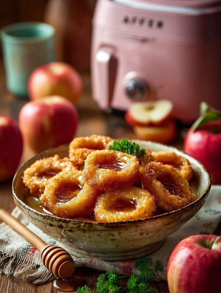 Airfryer Snacks: Knusprige Apfelringe mit Honigzucker