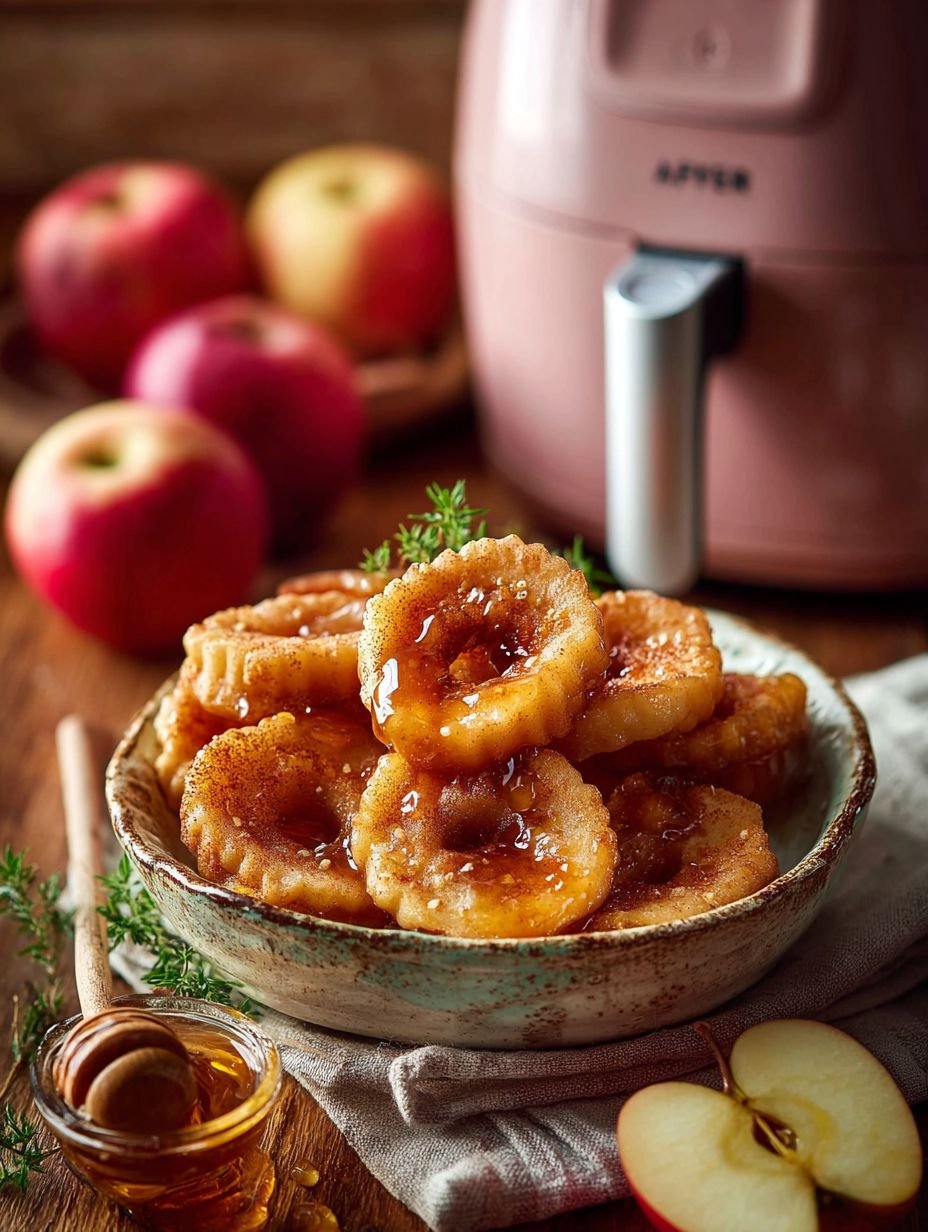 Airfryer Snacks: Knusprige Apfelringe mit Honigzucker image 2