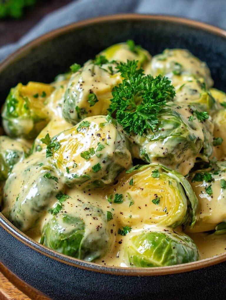 Brussels Sprouts in Creamy Cheese-Mustard Sauce Recipe