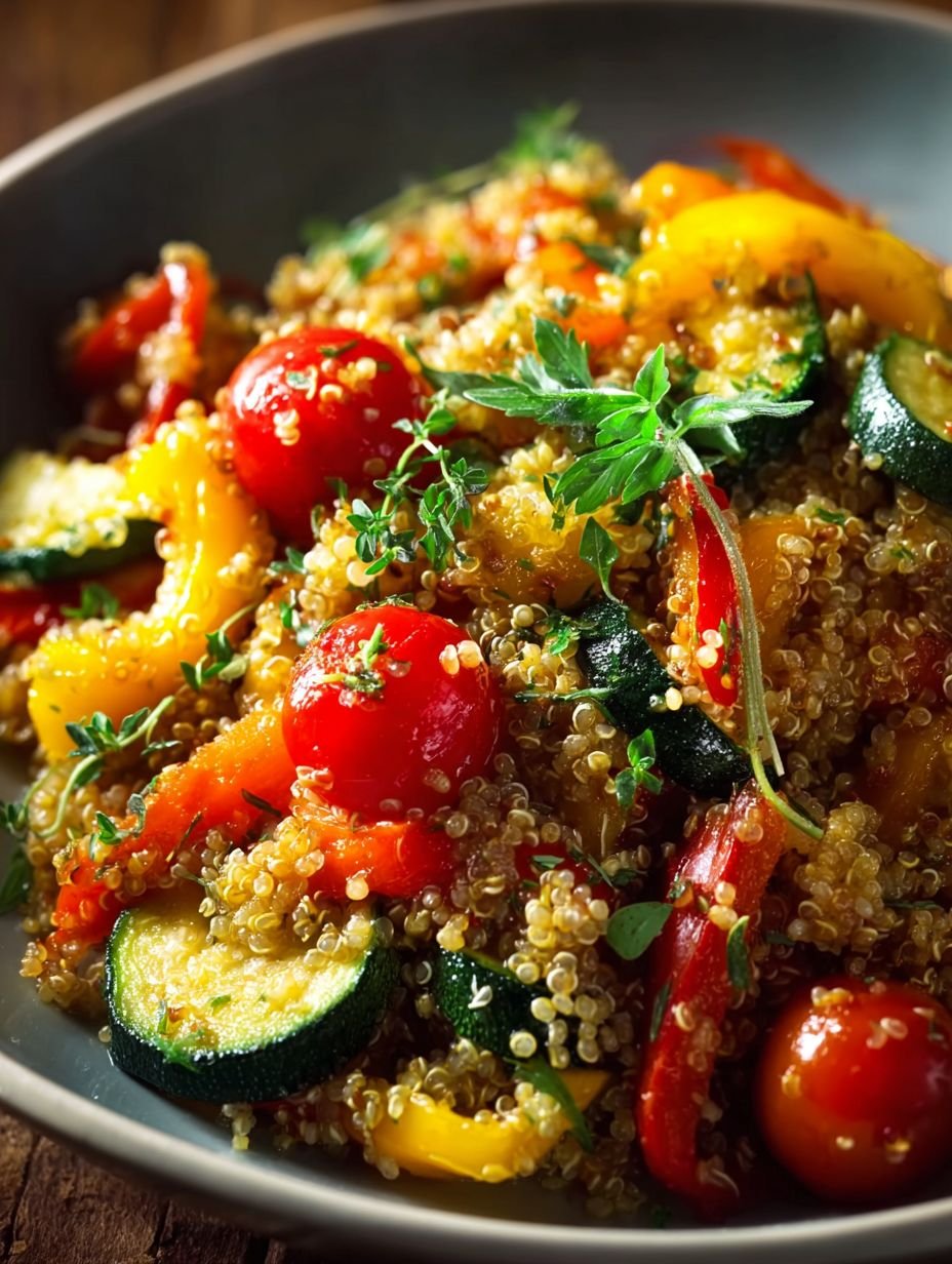 Bunte Quinoa Gemüse Pfanne für ein gesundes Abendessen image 2