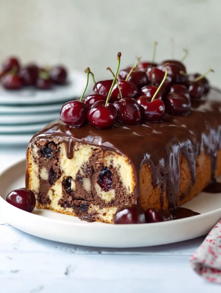 Donauwelle Kuchen mit Schokolade und Kirschen Rezept