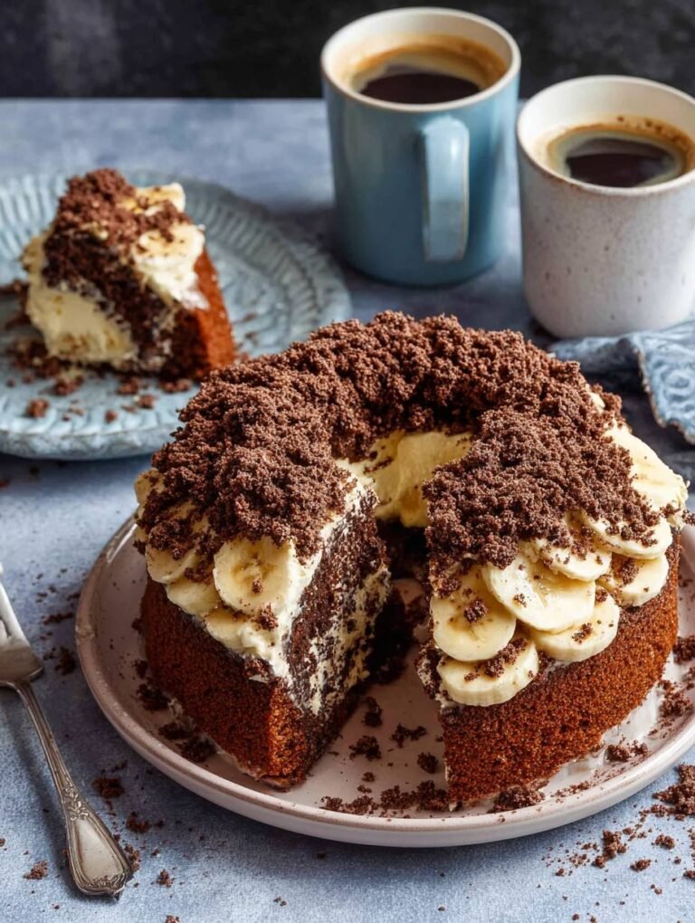 Ein köstlicher Maulwurfkuchen mit Bananen für jeden Anlass