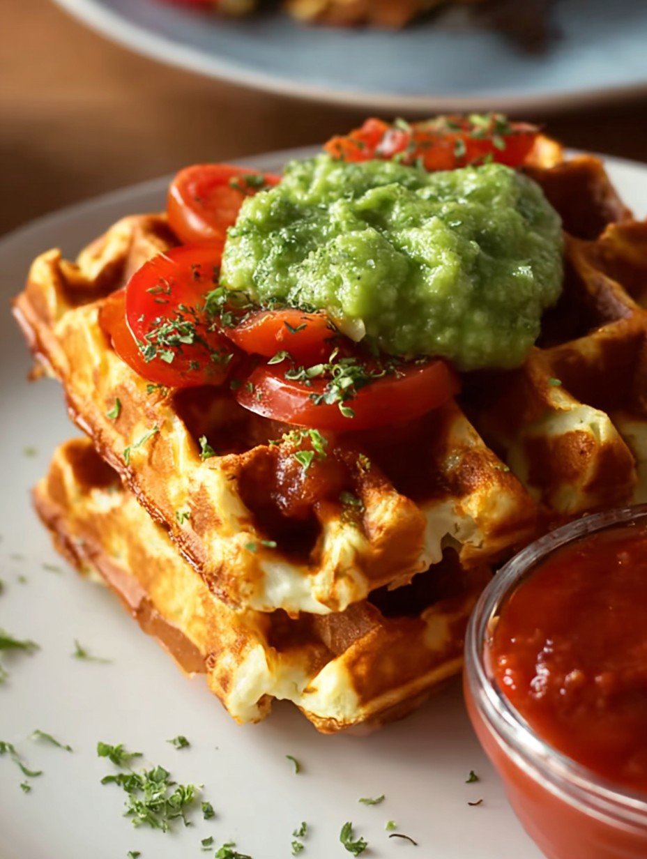 Herzhafte Tomaten-Mozzarella-Waffeln mit Dip-Saucen image 2