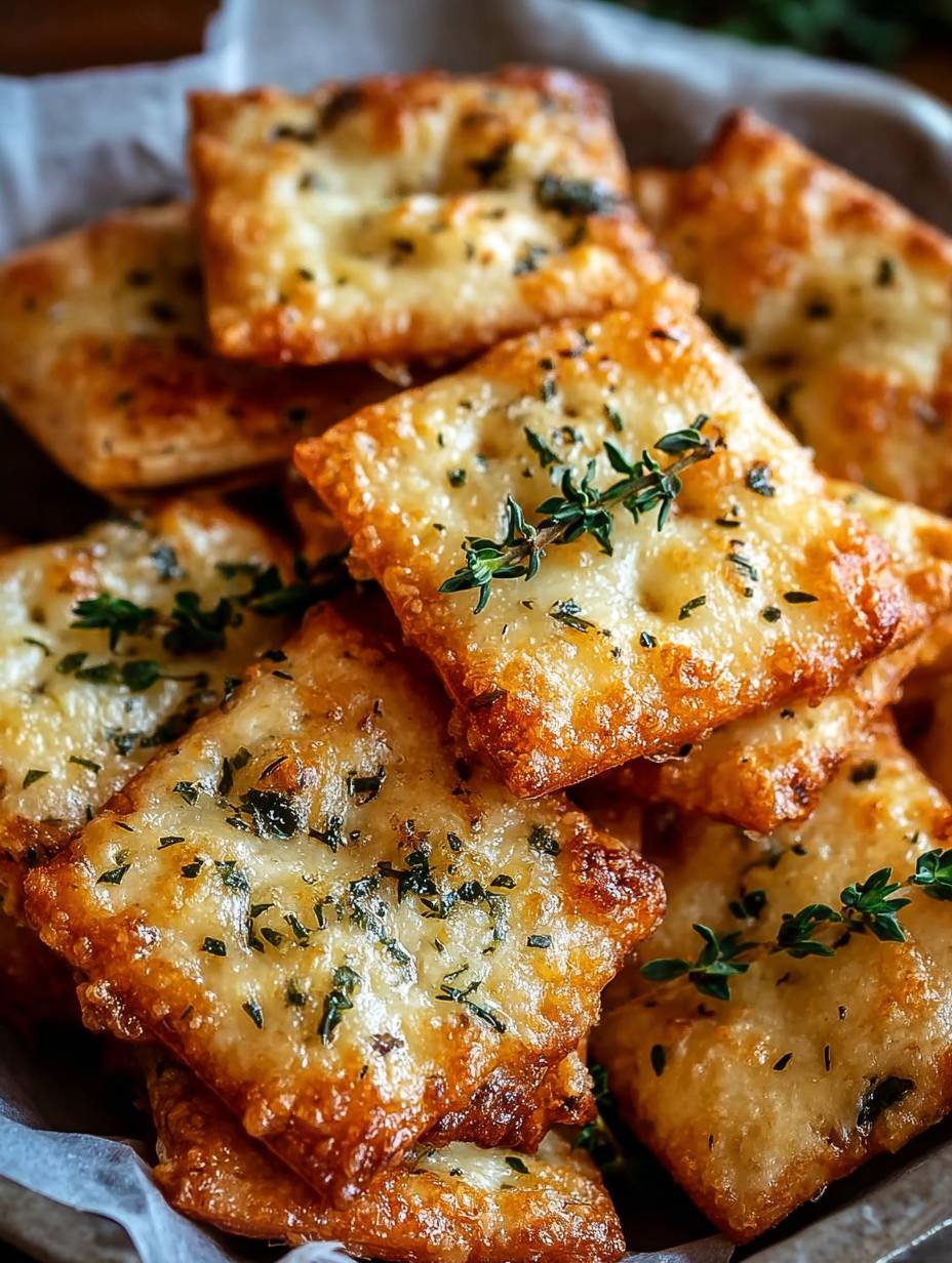 Käse-Kräcker mit italienischen Kräutern und Knusprigkeit image 2