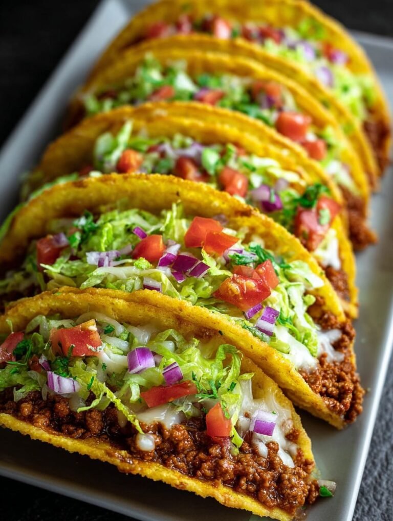 Köstliche Ofen-Tacos mit herzhaftem Hackfleischfüllung