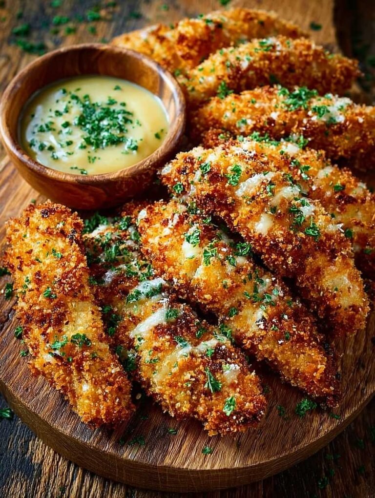 Krosse Air Fryer Hähnchenstreifen mit würziger Sauce