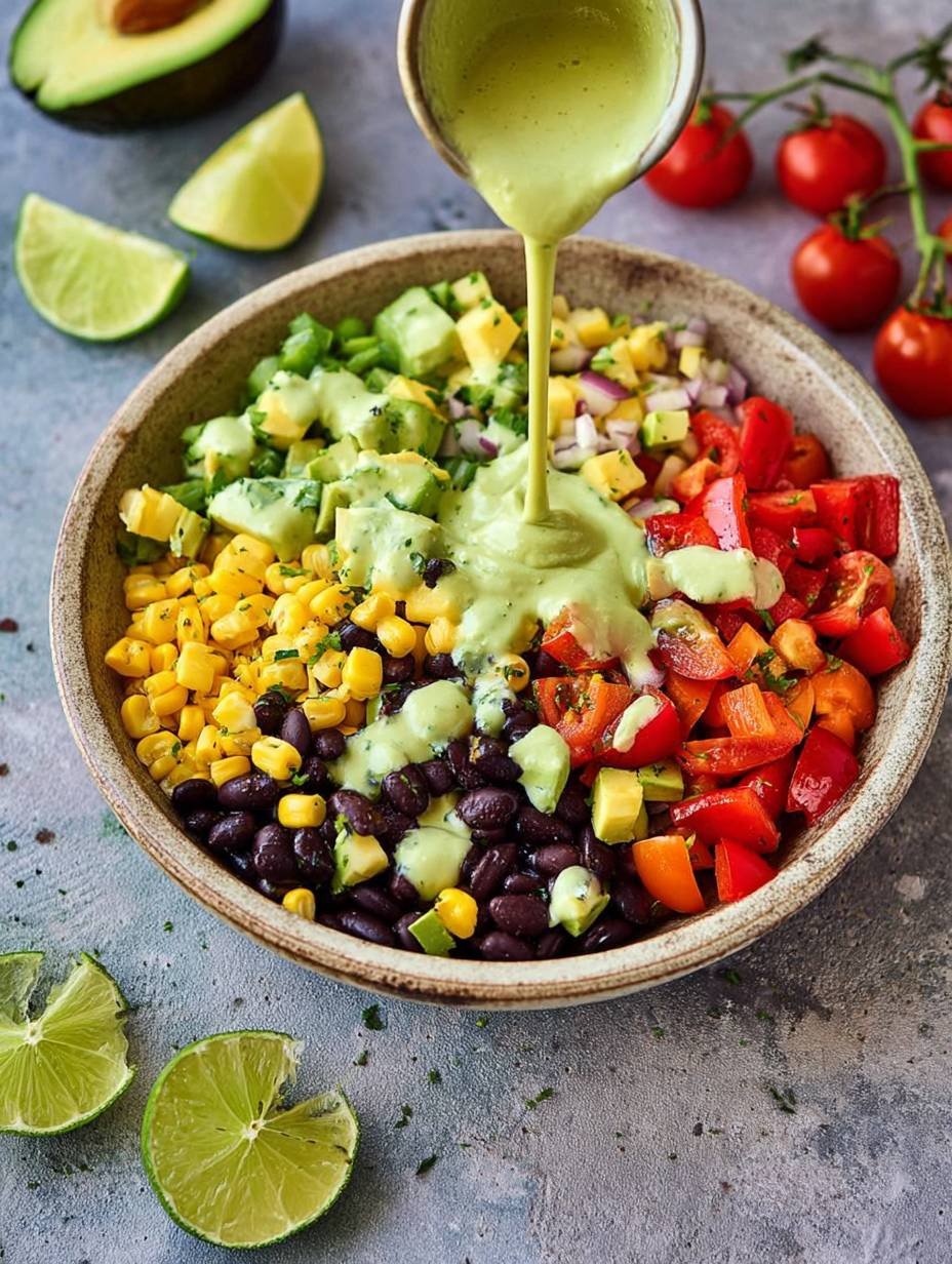 LECKERER AVOCADO-SALAT MIT GEMÜSE UND LIMETTE image 2