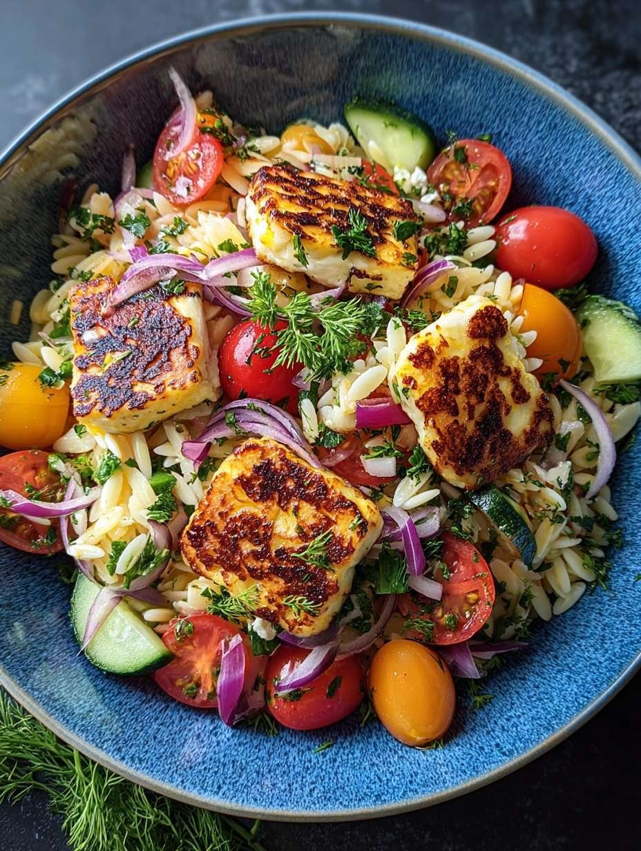 Mediterranean Kritharaki Salad with Grilled Halloumi Recipe image 2