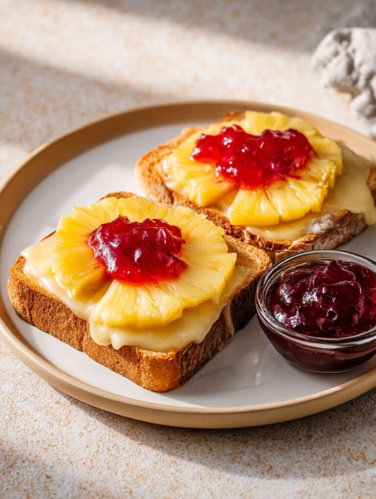 Toast Hawaii in der Heißluftfritteuse zubereiten