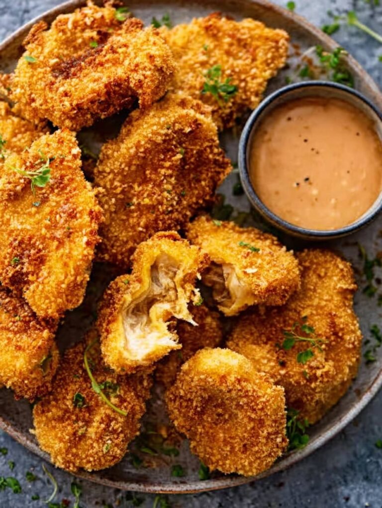 Vegane Nuggets aus Austernpilzen mit knuspriger Kruste
