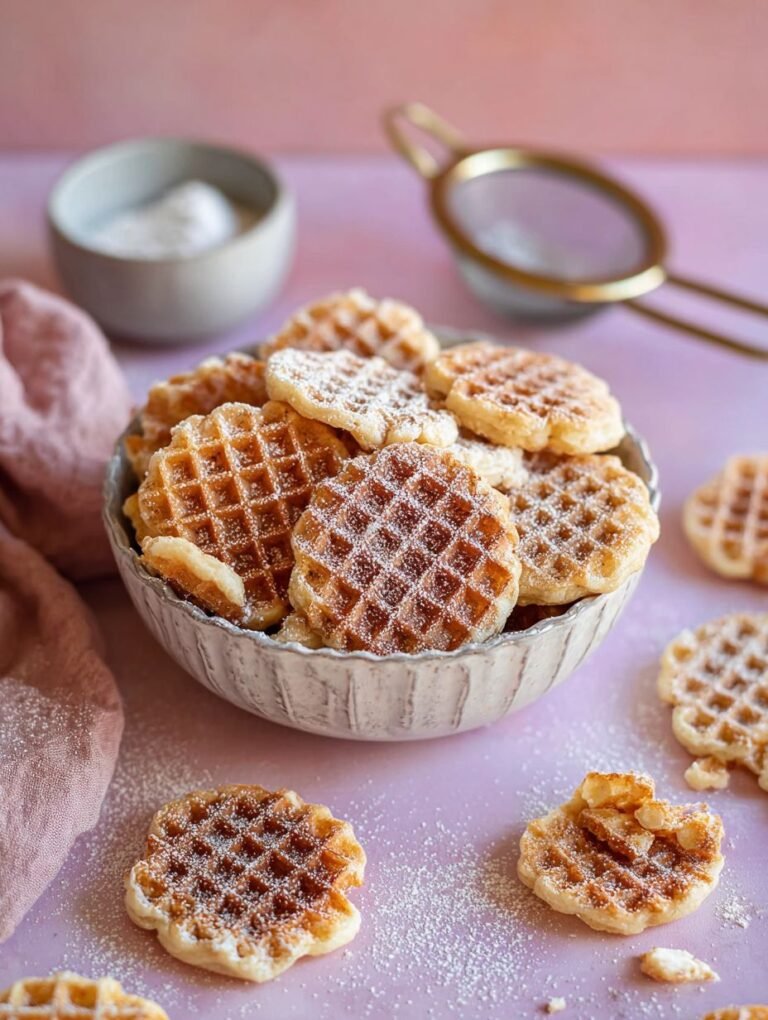 Waffelkekse mit Zimt und Puderzucker genießen