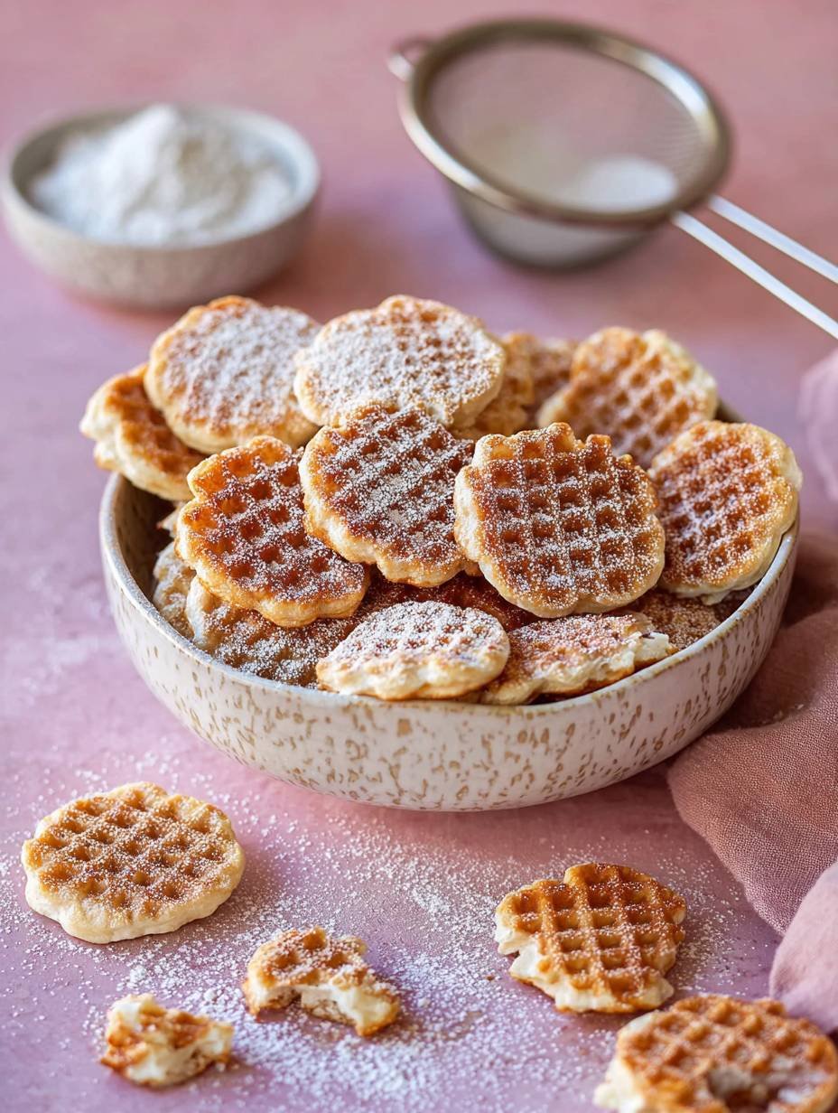 Waffelkekse mit Zimt und Puderzucker genießen image 2